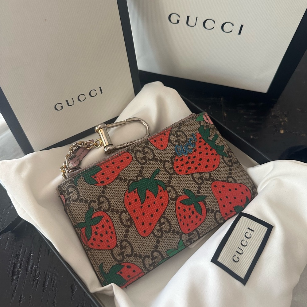Gucci Strawberry Keychain Wallet